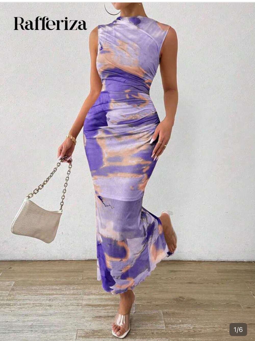 Tie-Dye Purple Bodycon Maxi Skirt